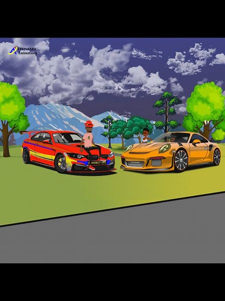 Explore Weekend Moods with Sport Cars Animation