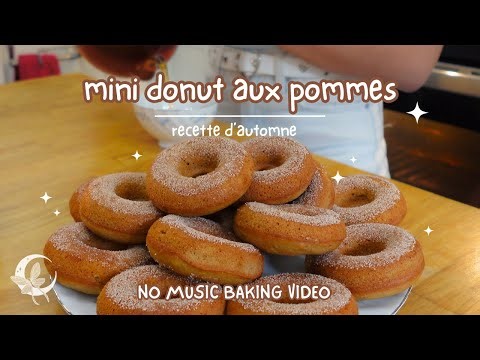 Recette d'automne: Mini donuts aux pommes 🍂 Prends une tasse de thé ✨ No Music Baking Video