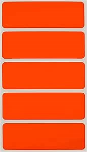 ChromaLabel 1 x 3 Inch Removable Color Code Rectangle Labels, 150 Stickers per Pack, Fluorescent Red Orange