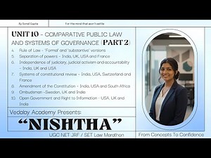 Unit 10 COMPARATIVE PUBLIC LAW - UGC NET Marathon Lecture Part 2 | Nishtha Series | Vedalay Academy