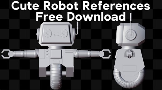 Cute Robot Modeling Blueprints 🤖 (Free Download)