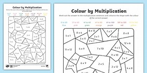 Colour by Multiplication to 12x12 Activity Worksheet