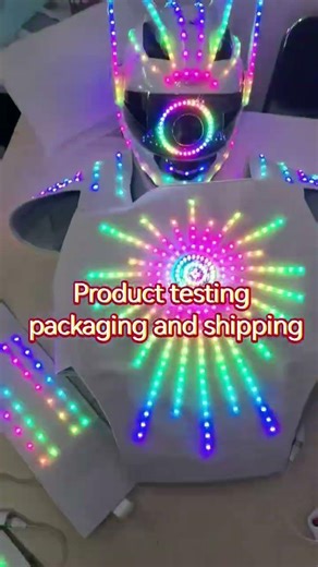 Pixel LED Robot Suit Light-Up Stilts Walker Costume #ledoutfit #lightshow #ledrobots #costume