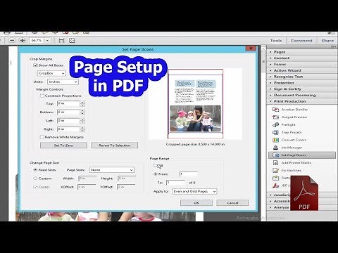 How to Setup page in PDF Document using adobe acrobat pro