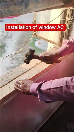 installation of window AC #shorts
