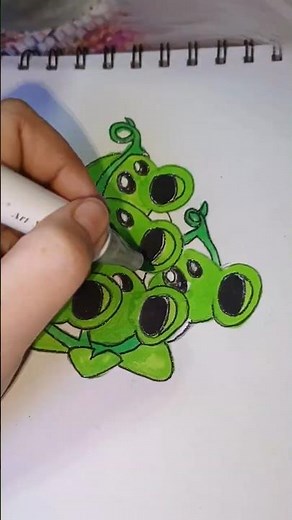 How to draw Plants vs Zombies in easy and simple way #art #tutorial#plantsvszombies #howtodraw#easy