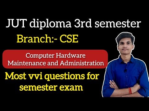 JUT Diploma 3rd Sem CSE 2026 🔥 Computer Hardware Maintenance and Administration Most VVI Questions