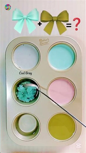 💙 Baby Blue + Blush Pink + Olive Mist | Soft Dreamy Color Mixing ✨🎨#colormixing #artshorts