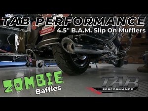 TAB Performance 4.5” Slip on Mufflers with Zombie Baffles for Harley Davidson