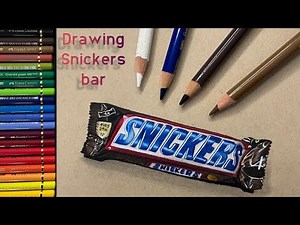 Drawing realistic Snickers bar | step by step | easy to follow