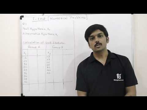 F- test Statistic Solved Numericals | How to solve F test Numerical in hindi in Statistics