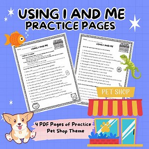 Practice with I and Me Pronouns PDF Worksheets