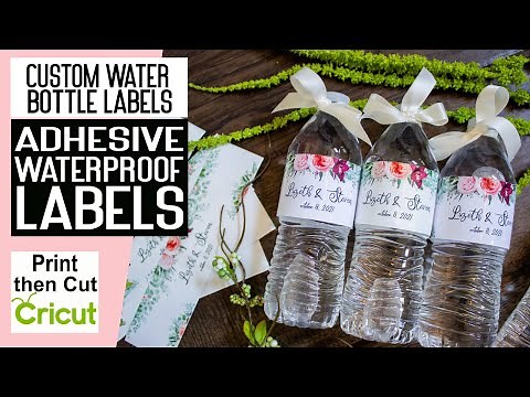DIY Custom Water Bottle Labels with Cricut Print then Cut 💛 Waterproof Water Bottle STICKERS -Labels