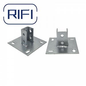 [Hot Item] Hot DIP Galvanized Strut Channel Fittings Channel Bracket 4 Hole Square 3-1/2" Strut Post Base