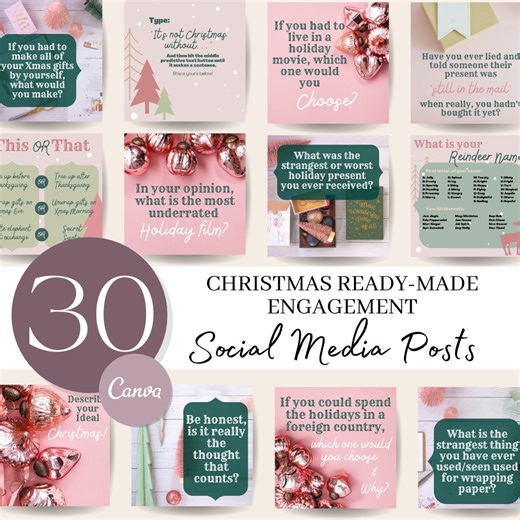 Christmas Social Media Engagement Posts: Holiday Games (canva Template) - Etsy