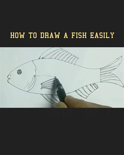 How to draw a fish easily / fish easy drawing / fish diagram