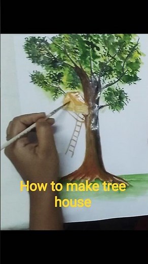 🌳 How to Make a Tree House Drawing | Easy Tree House Drawing Step by Step