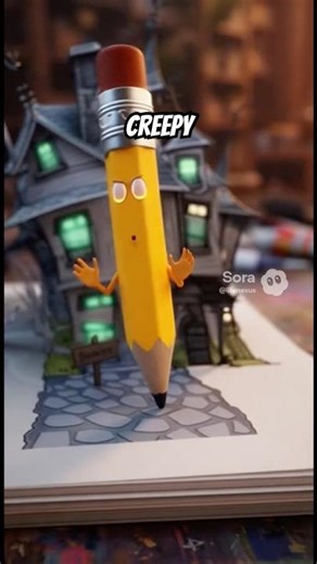 The Pencil That Talks?! Drawing a Haunted House That Awakens (POV Art)