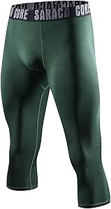 Men‘s Compression Pants 3/4 Capri Running Bike Tights Workout Shorts Yoga Leggings