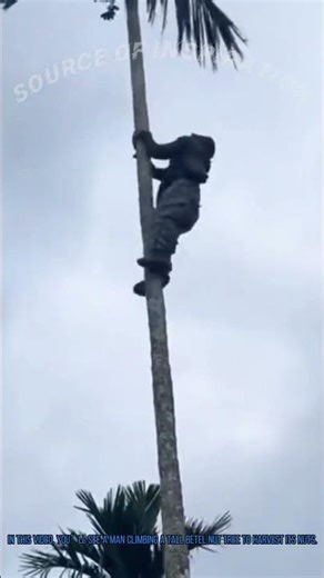 Viral Betel Nut Tree Climbing: Man Harvests Nuts with Impressive Skill | Agriculture