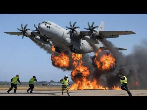 Emergency Takeoff! US Air Force C-130J Super Hercules Pilot & Crew At Full Speed