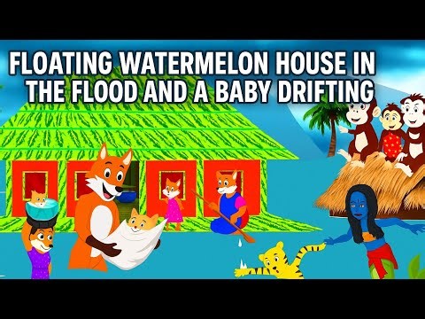 Floating Watermelon House Saves a Drifting Baby | Animated Flood Story! Global Cartoon Story
