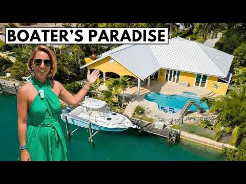 Just Buy THIS! 🤩 Bahamas Waterfront Home with a Dock Boater's Dream Tour