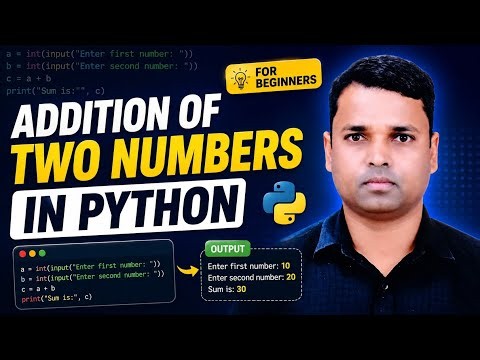 Addition of Two Numbers in Python | Python Programming Tutorial for Beginners in Hindi | #Python