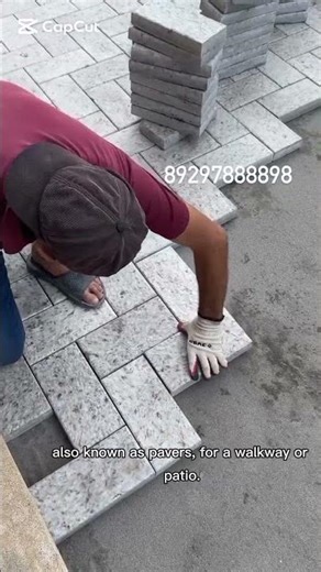 installation of granite paving stones,