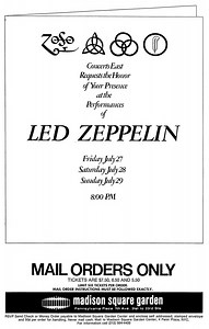 Jul 27, 1973: Led Zeppelin at Madison Square Garden New York, New York, United States | Concert Archives