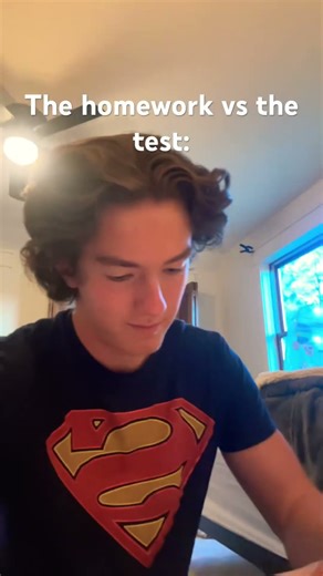 The homework vs the test😂