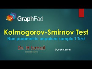 Kolmogorov-Smirnov Test: Non Parametric Paired Sample T Test | GraphPad Prism | Dr. H Ismail