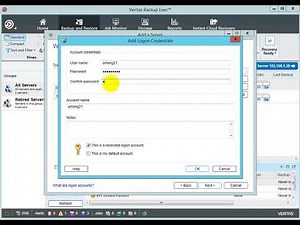 How to add server to Veritas Exec backup