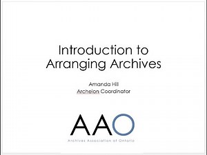 2015 - Introduction to arranging archives