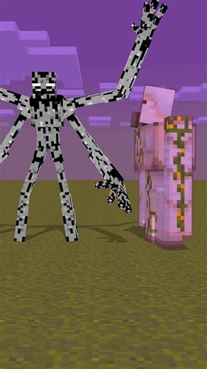 ajude o Enderman a vencer o Golem de pedra