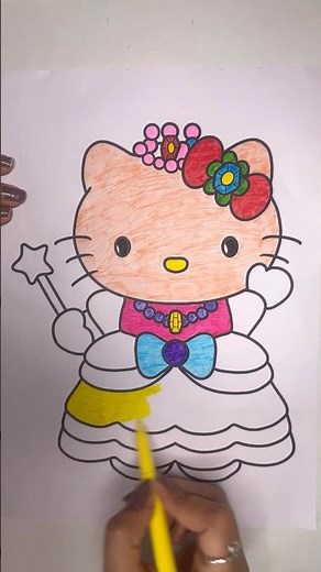 Hello Kitty Princess Coloring for Kids 🎨 | Easy Coloring Tutorial