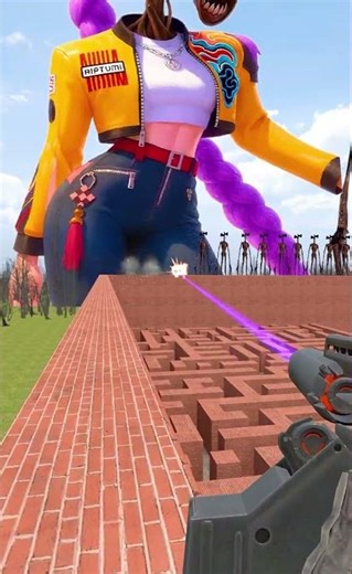 Rumi and Siren Head From Small To Giant In Maze #shorts