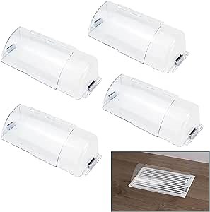 Daisypower Air Vent Deflectors,AC Deflector for Sidewalls and Ceiling Registers with Adjustable 10" to 14" Length,for Air Conditioner System Vent Diverter and Heat Redirector,Floor Vents,4Pack