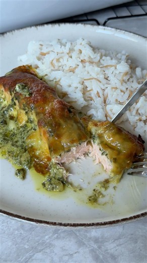 🐟🧀 Überbackener Lachs mit cremigem Rahmspinat #lachsrezept #rahmspinat #food #funissweets