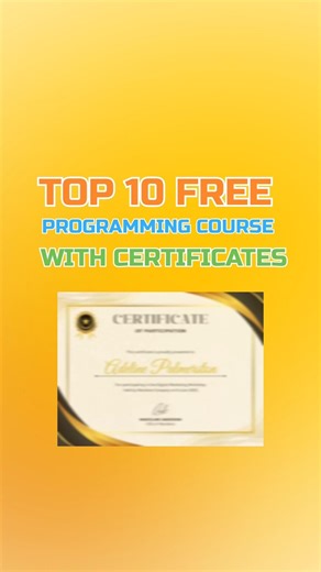 Top 10 Free Programming Course With CERTIFICATES #google #certificates #free #reel
