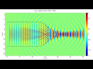Radiation from a Circularly Tapered Dielectric Waveguide Antenna (FDTD)