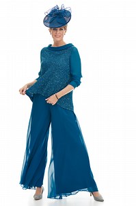 Beaded Silk Tunic And Wide Leg Silk Chiffon Palazzo Pants | Joyce