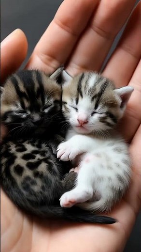 Cute Newborn Kittens Sleeping in Hand | Adorable Kitten Short