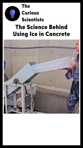 Science | Interesting | How it works on Instagram: "Ever wondered why ice is mixed into concrete on some construction sites? 🧊 When cement reacts with water, it produces heat (called the heat of hydration). In hot weather or large concrete pours, this heat can raise the mix temperature too much, making the concrete set too quickly, lose workability, and even develop cracks. By replacing part of the mixing water with ice, the temperature is kept under control. As the ice melts, it cools the mix,