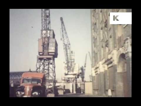 1950s London, Docks, Colour Footage