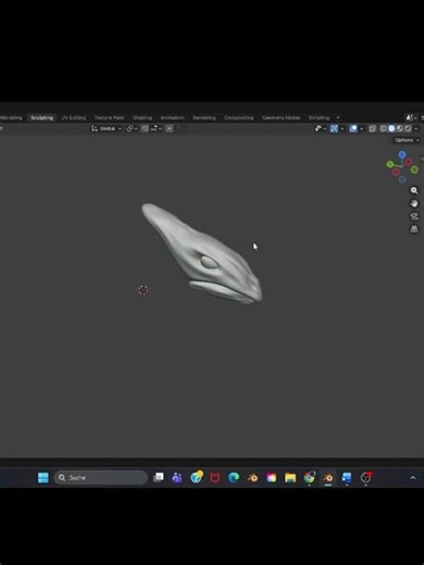 I made a head of a water creature in Blender #blender