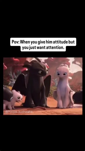 Poojaa✨ on Instagram: "Stories: ❤️ •This video depicts a scene from the animated holiday special How to Train Your Dragon: Homecoming (2019). •Scene Details: •In this specific moment, Toothless is drawing a picture of his human friend, Hiccup, in the sand for his and the Light Fury's offspring, known as Night Lights. The scene takes place within the Hidden World, an underground dragon ecosystem. #trend #memes #trendingreels #instagram #lovestory"