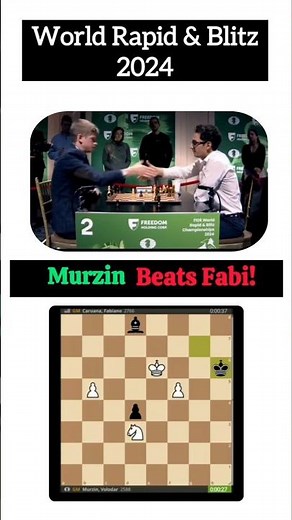 Volodar Murzin takes down World no. 2 Fabiano Caruana! in World Rapid Chess Championship