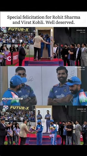 Special Felicitation for Rohit Sharma & Virat Kohli 👑🔥 Well Deserved #shortsfeed #viratkohli