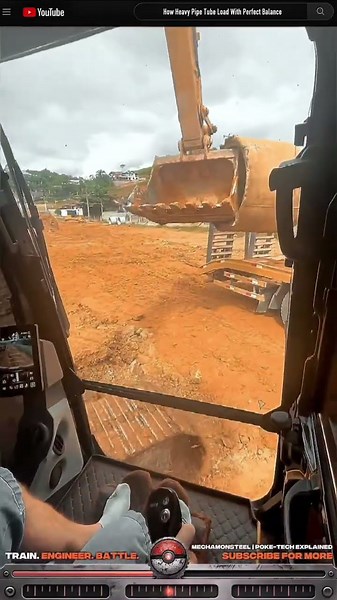 Concrete Pipe Loading Excavator : How Heavy Pipe Tube Load With Perfect Balance #machinery #process